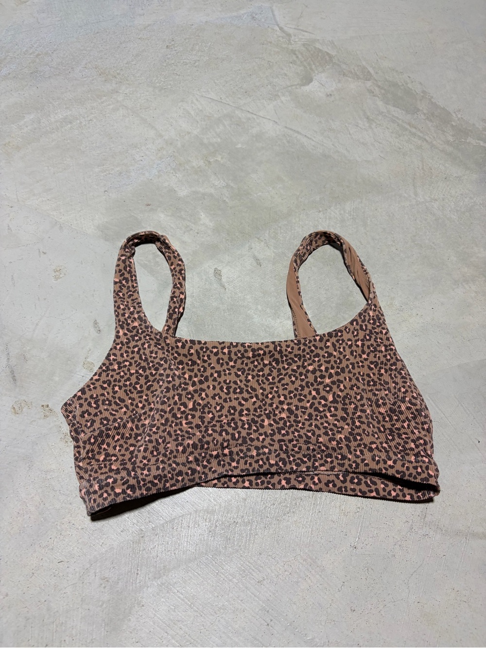 Aerie Leopard Print brown scoop swim suit top bikini XL
